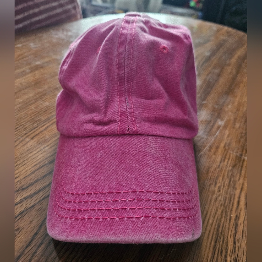 Washed Pink Cotton Baseball Cap - Unbranded